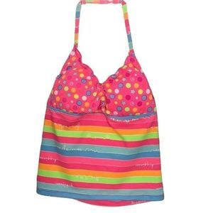 Candy Girl Stripes and Dots Large Pink‎ 2 Piece bathing suit Tankini Set